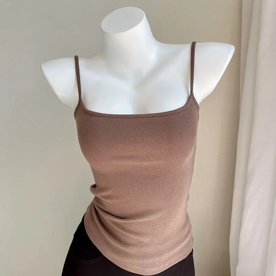 Camis Women Various Colors Sexy Casual Simple All-match Fashion Ladies Temperament Ins Summer Classic Basic Ulzzang Korean Style