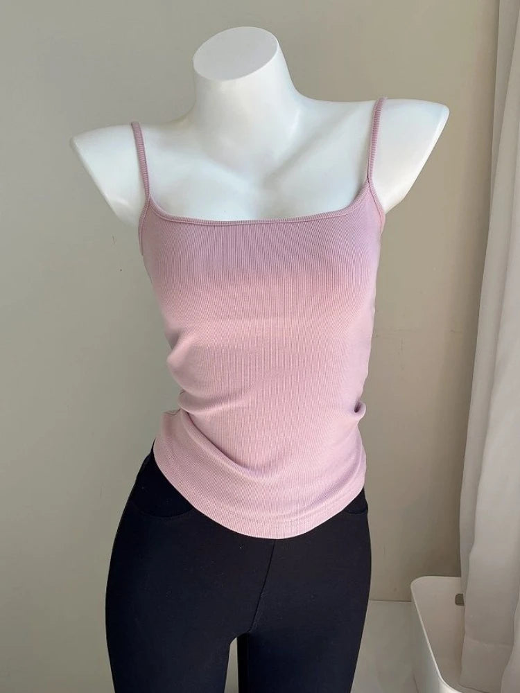 Camis Women Various Colors Sexy Casual Simple All-match Fashion Ladies Temperament Ins Summer Classic Basic Ulzzang Korean Style