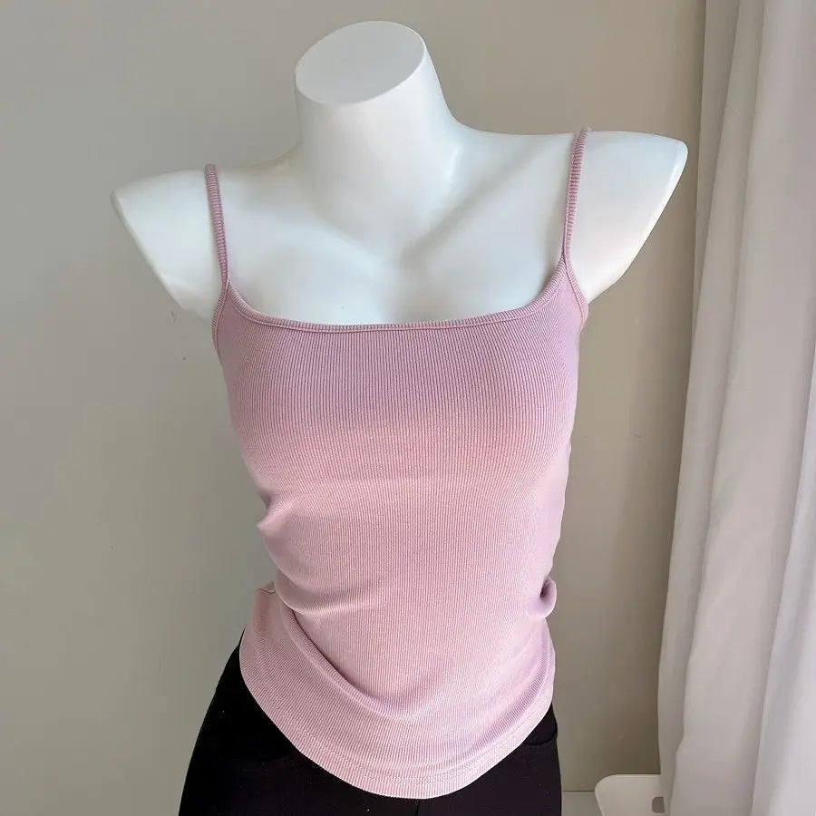Camis Women Various Colors Sexy Casual Simple All-match Fashion Ladies Temperament Ins Summer Classic Basic Ulzzang Korean Style