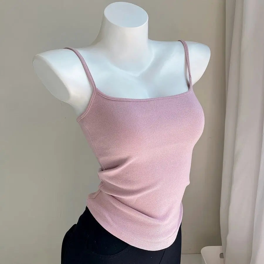Camis Women Various Colors Sexy Casual Simple All-match Fashion Ladies Temperament Ins Summer Classic Basic Ulzzang Korean Style