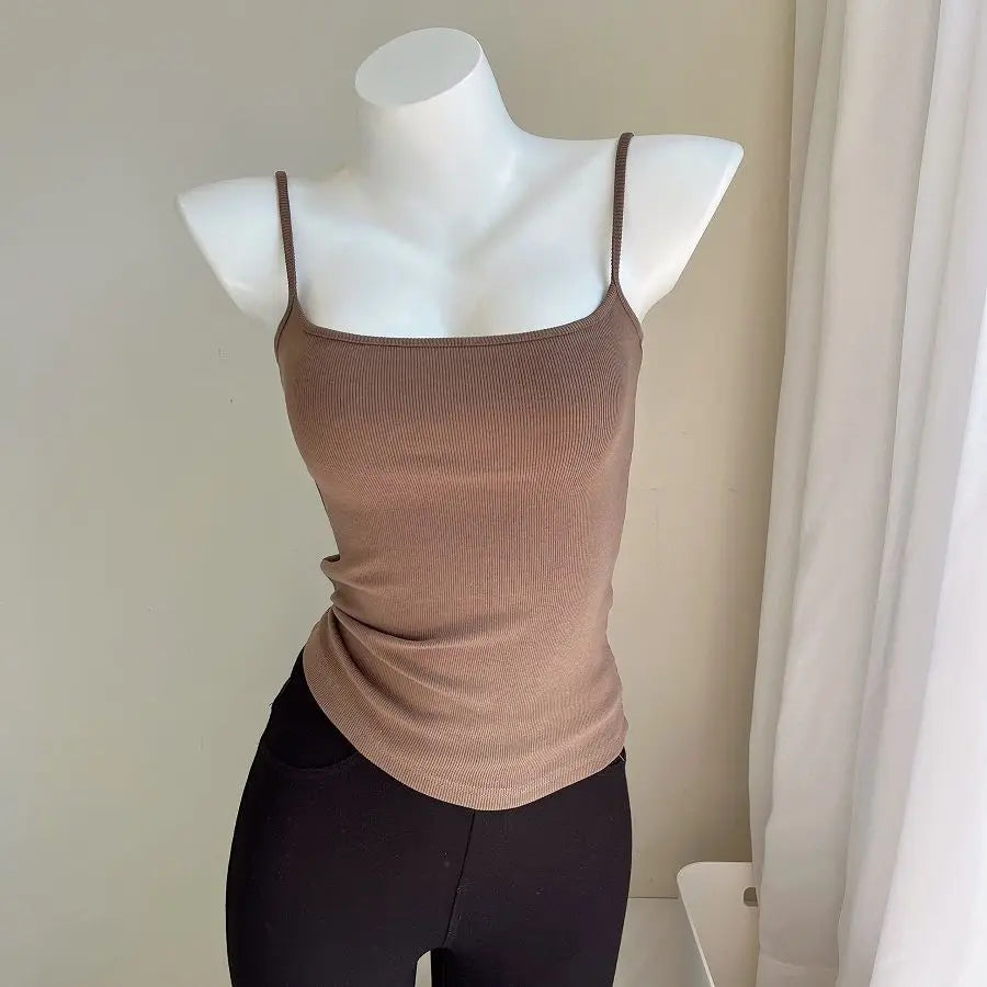 Camis Women Various Colors Sexy Casual Simple All-match Fashion Ladies Temperament Ins Summer Classic Basic Ulzzang Korean Style