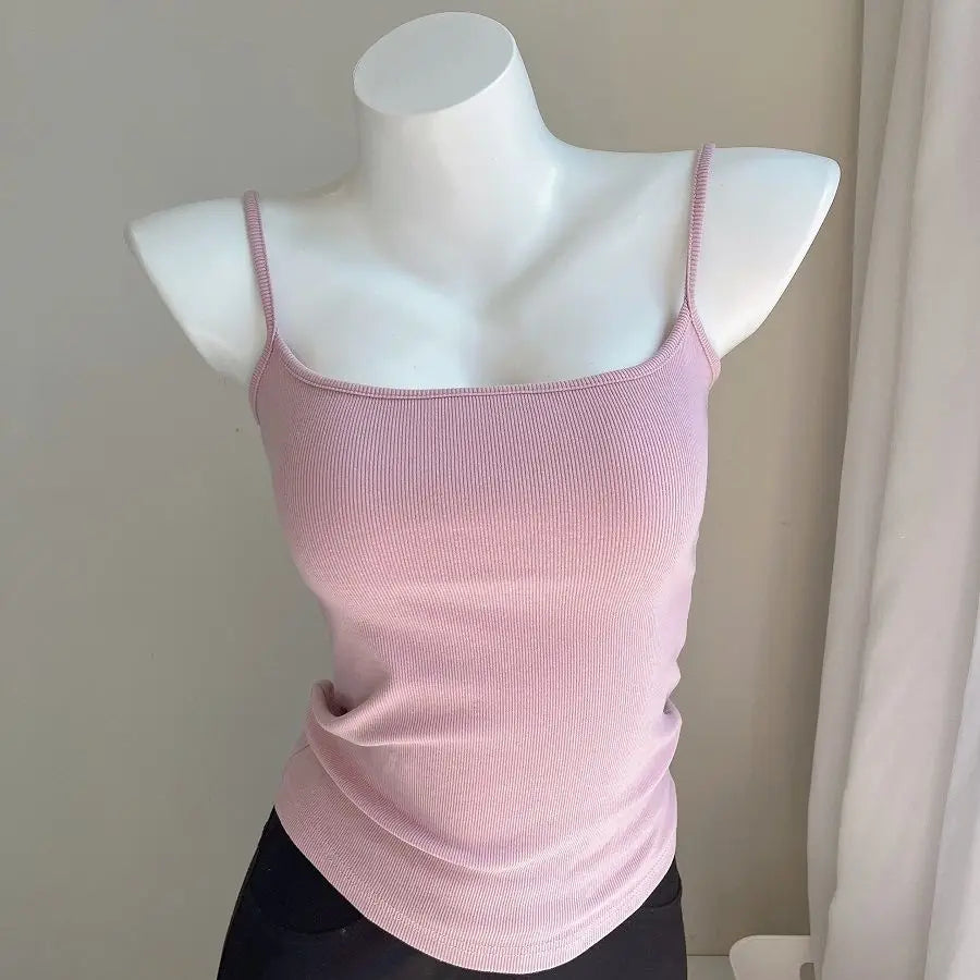 Camis Women Various Colors Sexy Casual Simple All-match Fashion Ladies Temperament Ins Summer Classic Basic Ulzzang Korean Style